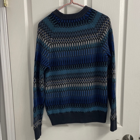 Mossimo Supply Co. Men’s Crewneck Sweater Fair Isle Multi Blue Pattern Sz S - Picture 7 of 14